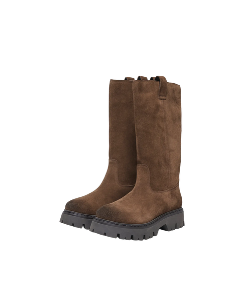 Ea Leather High Boot - Brown