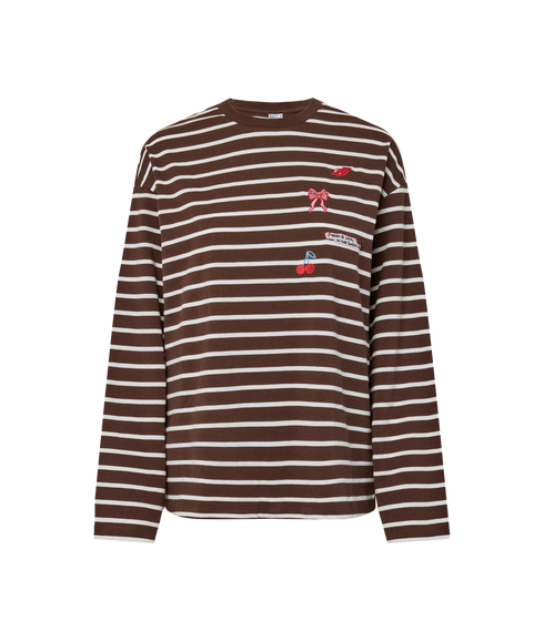 Sadie LS Emb Tee - Red