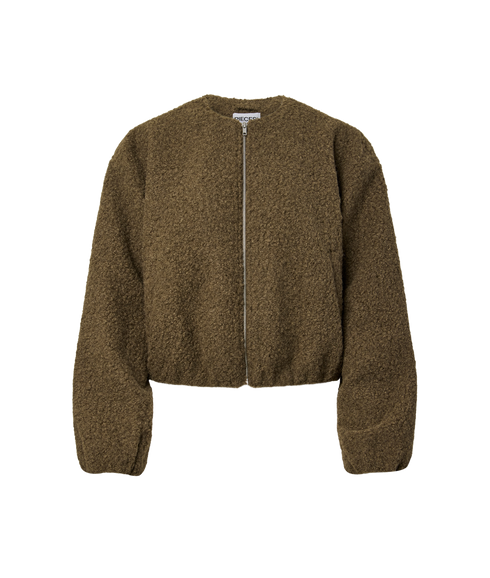 Alison Balloon Bomber Jacket - Brown