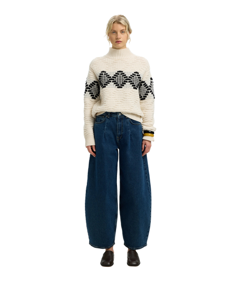 Lili LS Knit High Neck - White