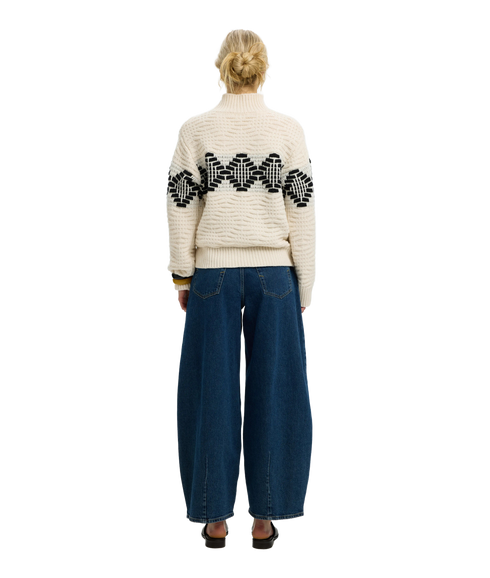 Kat LS Knit Short Cardigan - White