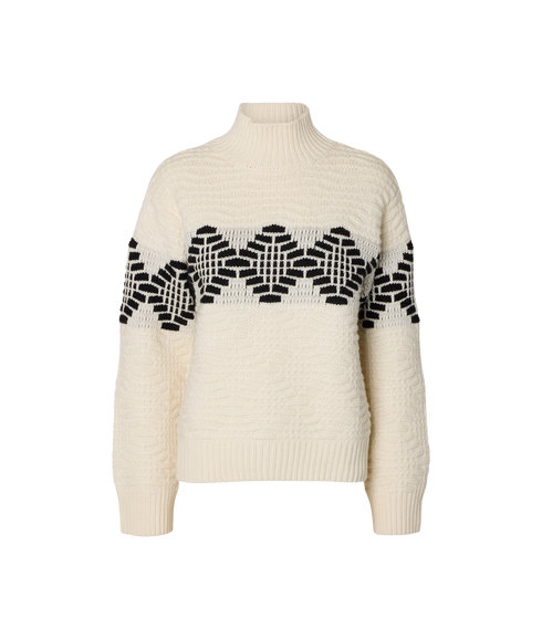 Kat LS Knit Short Cardigan - White