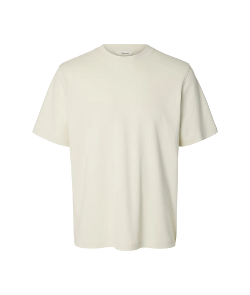 Taj Mid Wgt Peach SS O-Neck Tee - Grey