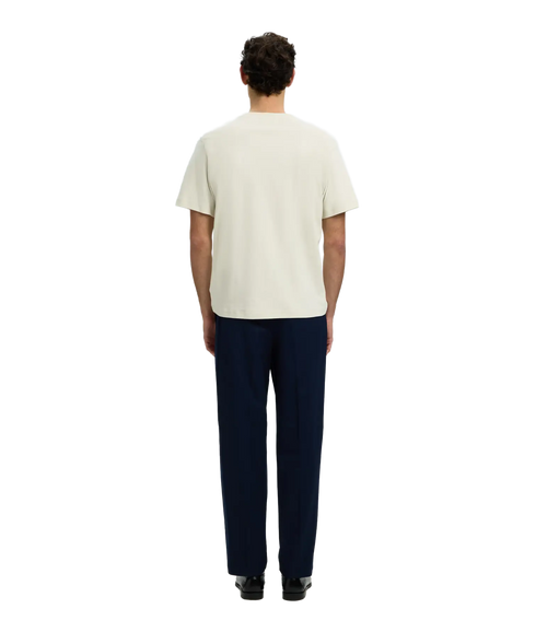 Taj Mid Wgt Peach SS O-Neck Tee - Grey