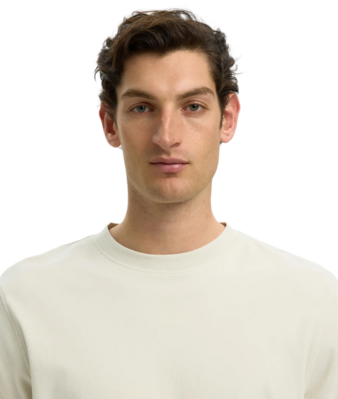 Taj Mid Wgt Peach SS O-Neck Tee - Grey
