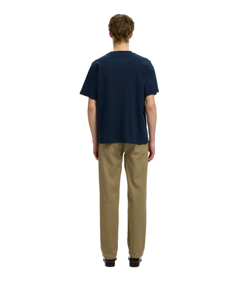 Taj Mid Wgt Peach SS O-Neck Tee - Blue