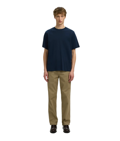 Taj Mid Wgt Peach SS O-Neck Tee - Blue