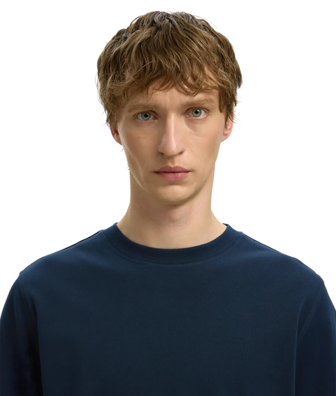Taj Mid Wgt Peach SS O-Neck Tee - Blue