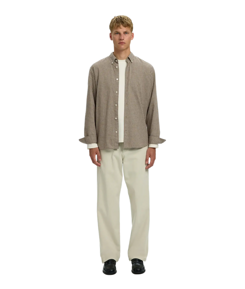 Regcole Jay Melange LS Shirt - Brown