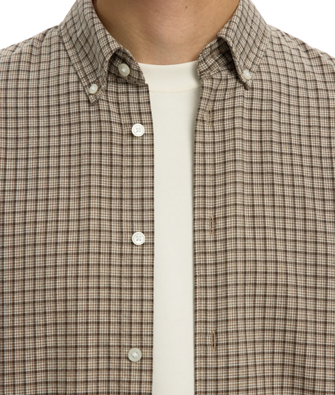 Regcole Jay Melange LS Shirt - Brown