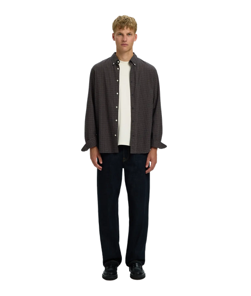 Regcole Jay Melange LS Shirt - Dark Blue