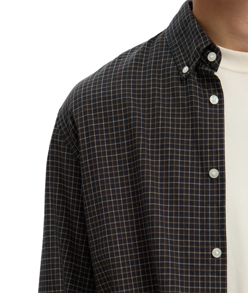 Regcole Jay Melange LS Shirt - Dark Blue