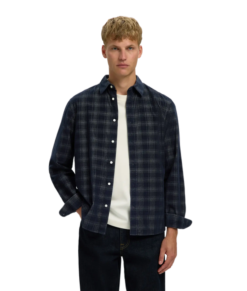 Regclaus Cord Yd Check LS Shirt - Blue