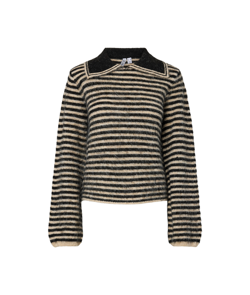 Ada LS Collar Knit - Grey