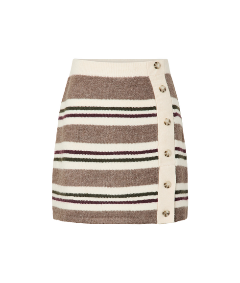 Aico Button Knit Skirt - White