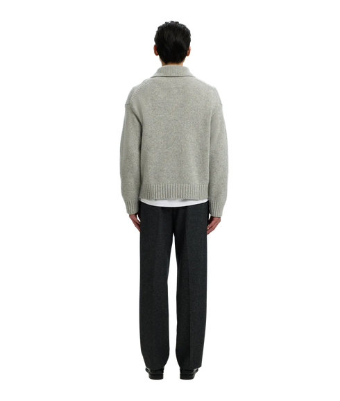 Cody LS Knit Polo Collar - Grey
