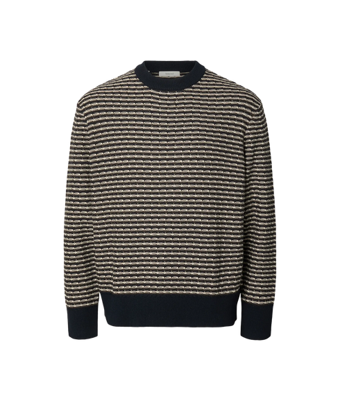 Darrell LS Structure Crew Neck - Blue