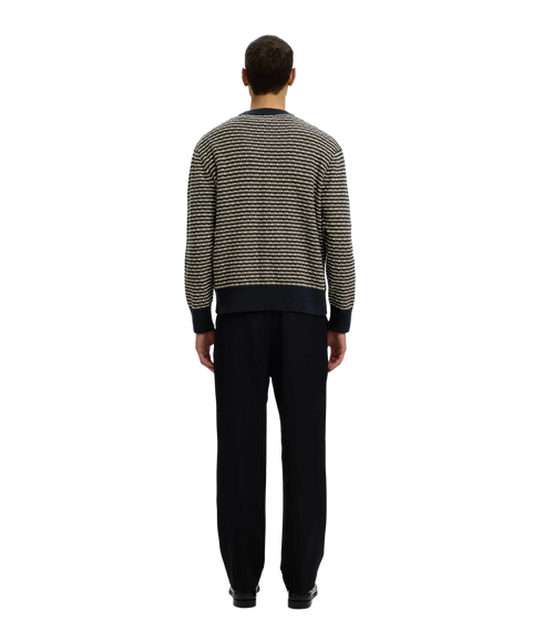Darrell LS Structure Crew Neck - Blue