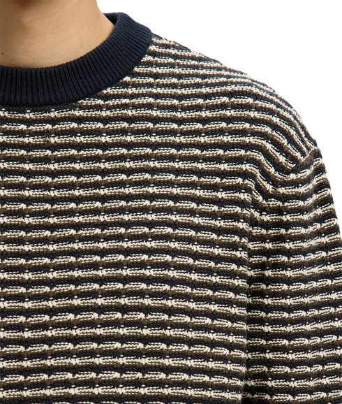 Darrell LS Structure Crew Neck - Blue