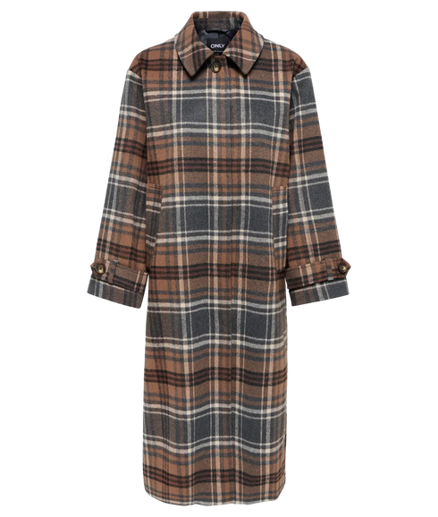Laura Check Coat - Brown