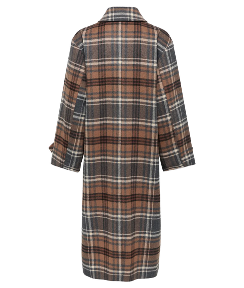 Laura Check Coat - Brown