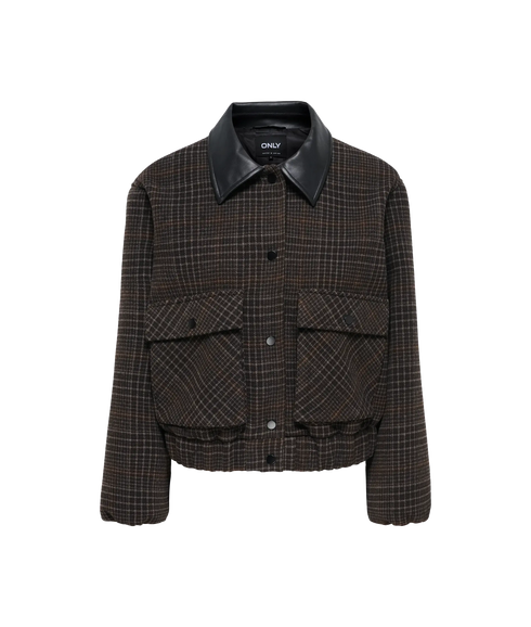 Mika Check Bomber Jacket - Black