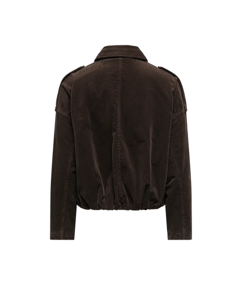 Moon-Flora LS Cord Bomber Jacket - Brown