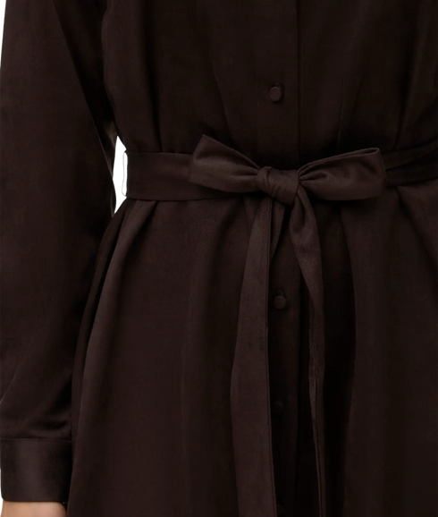 Katty LS Short Shirt Dress - Brown