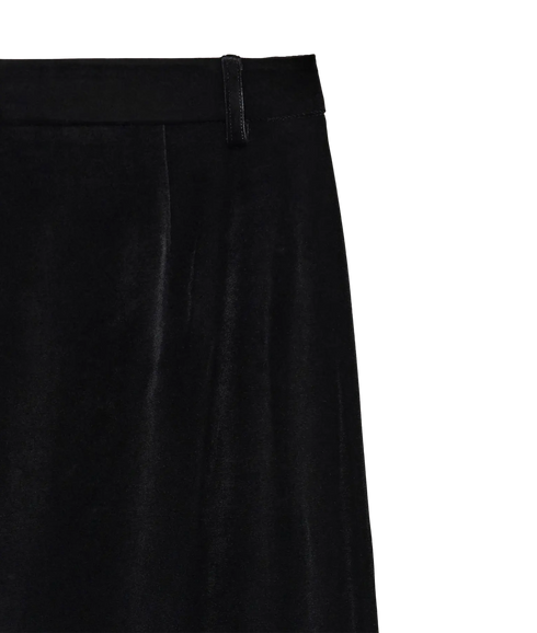 Nara Straight Velvet Pant - Black