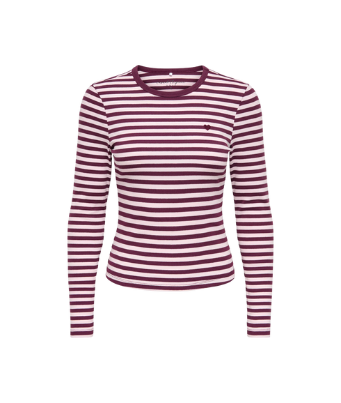 Val LS O-Neck Stripe Top - Purple