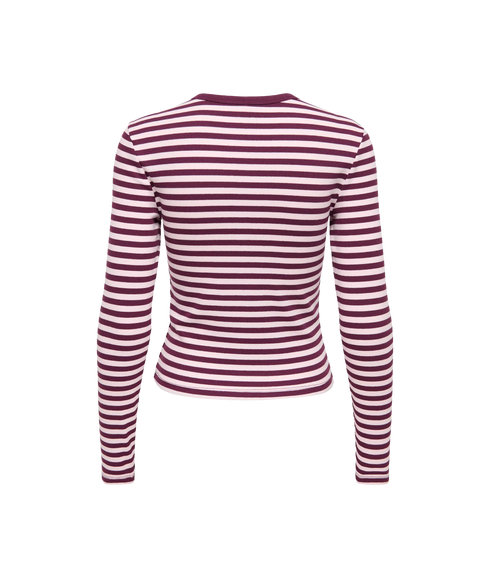 Val LS O-Neck Stripe Top - Purple