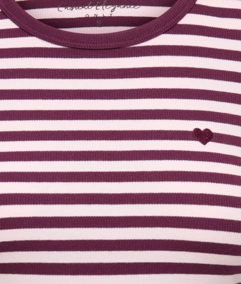 Val LS O-Neck Stripe Top - Purple