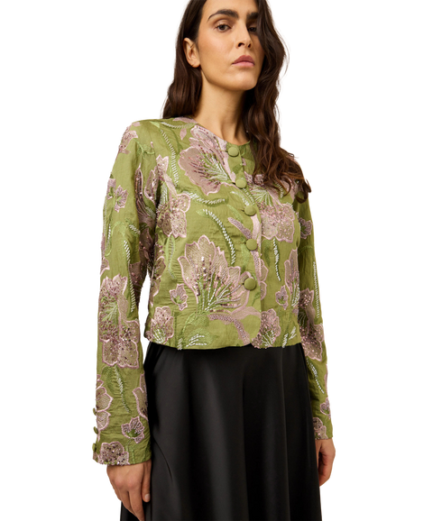 Mallemic LS Beaded Jacket - Green