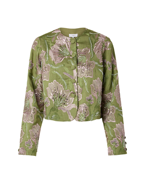 Mallemic LS Beaded Jacket - Green