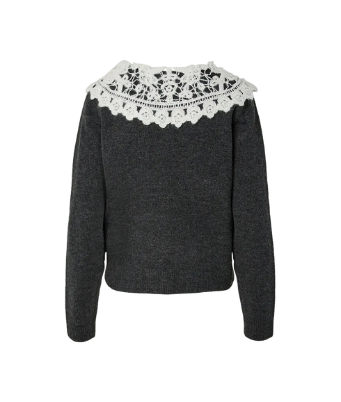 Elora LS Collar Knit - Grey