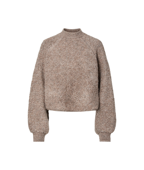 Evalyn LS High Neck Knit - Grey