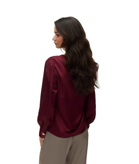 Charm LS V-Neck Detail Top - Purple