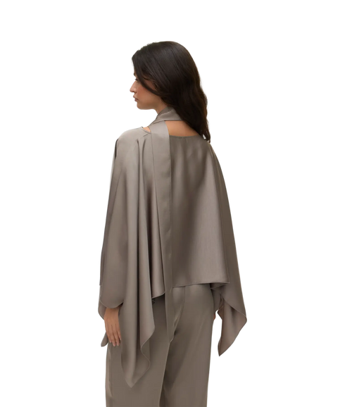 Miro LS Cape Scarf Top - Grey