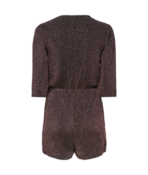 Carol Glitter 3/4 Playsuit - Black