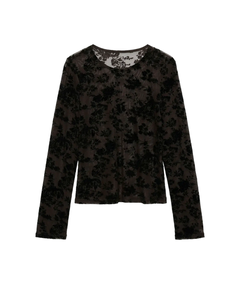 Flora LS O-Neck Top - Brown