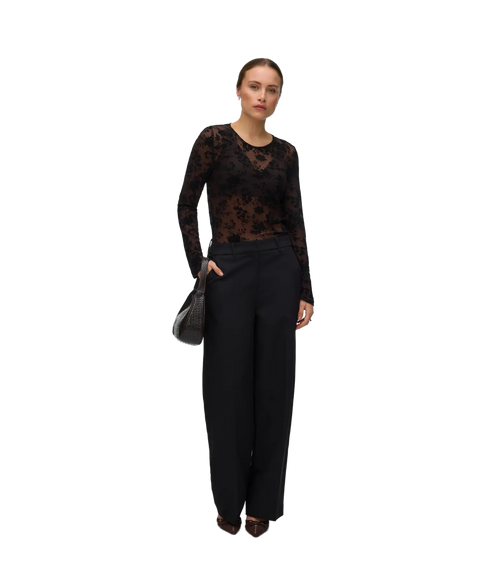 Flora LS O-Neck Top - Brown
