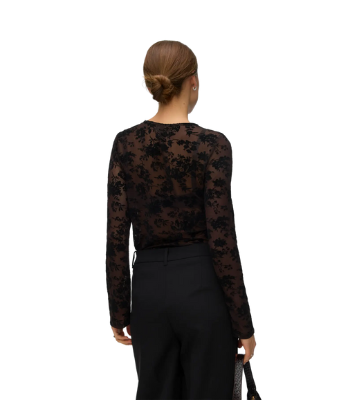 Flora LS O-Neck Top - Brown