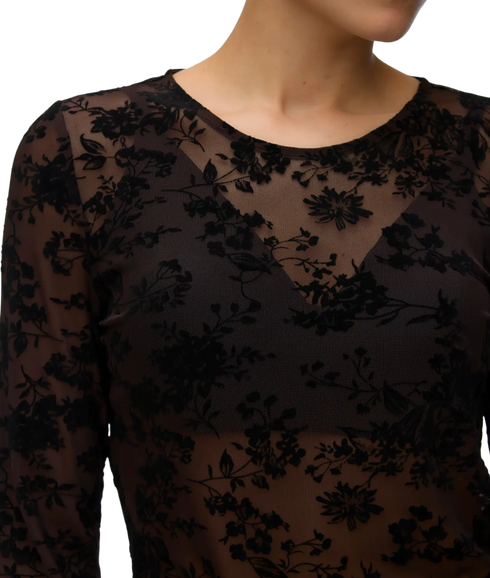 Flora LS O-Neck Top - Brown