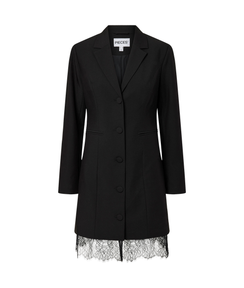 Ebba Blazer Dress W. Lace Detail - Black