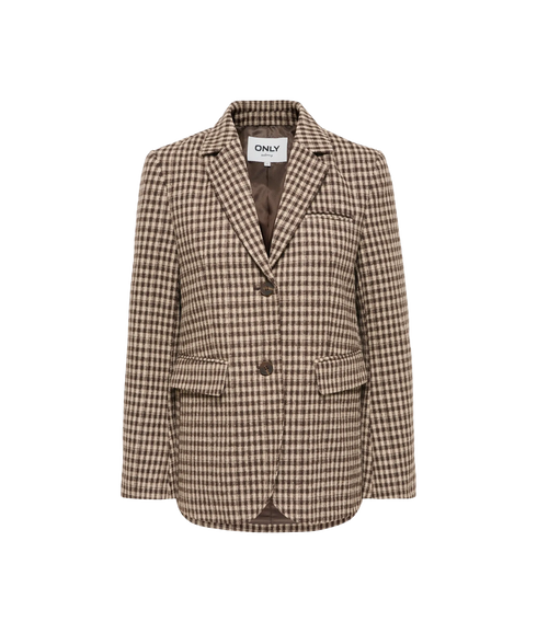 Golden LS Loose Check Blazer - Brown
