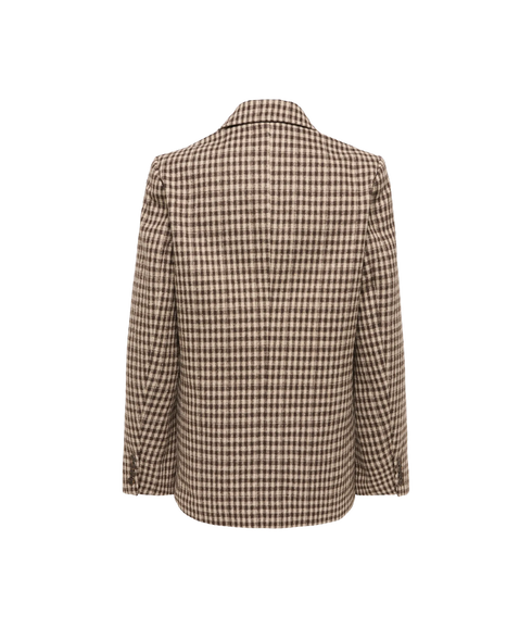Golden LS Loose Check Blazer - Brown