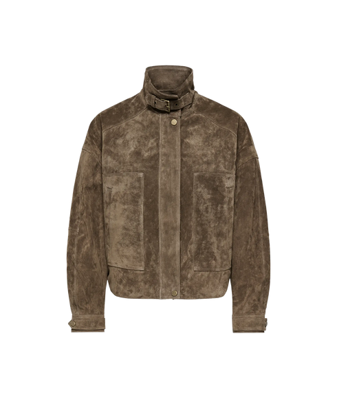 Isla Real Suede Short Jacket - Brown