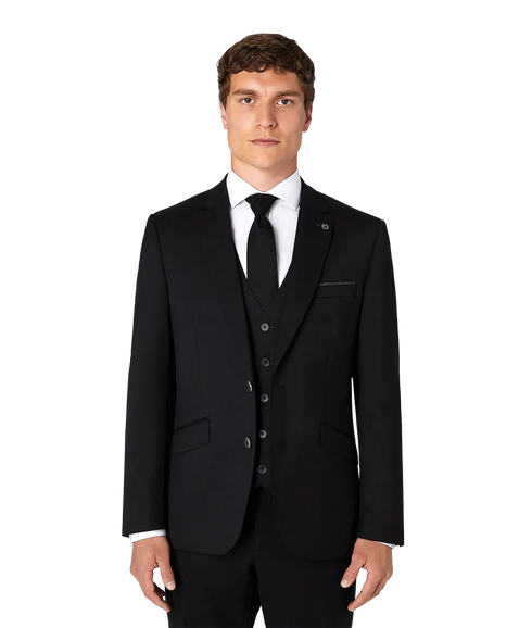 Palucci Tapered Fit Wool-Blend Jacket - Black