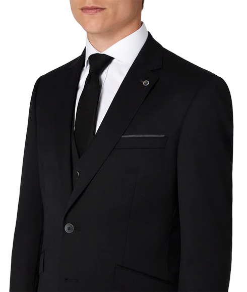 Palucci Tapered Fit Wool-Blend Jacket - Black