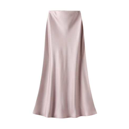 Satin Slip Skirt - Soft Pink